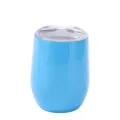 Blue 12oz Stainless Steel Insulated Double Wall Wine Tumbler Vacuum Egg Cup with Lid - Light Blue
