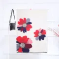 Elegante bufanda con patrón de girasol, diseño grueso de doble cara en imitación de cachemira - 200x65cm / Beige