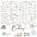 Diverse German and English birthday stickers for scrapbooking and cake decoration - Happy Birthday Stickers (Classic Series) / 8 Sheets (250 Pieces) / Classic Colors