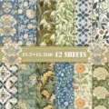 Assorted vintage botanical floral patterns for scrapbook background paper, 15.2x15.2cm set - Classical Botanical (DXSP006) / 13 Pieces/Pack