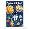 Couverture de cahier de coloriage pour enfants sur l'espace avec astronautes et fusées - 12x18cm / Espace