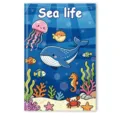 Livre de coloriage mignon pour enfants sur la vie marine avec baleines et méduses en dessin - 12x18cm / Océan