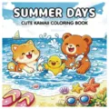 Copertina di un libro da colorare kawaii a tema estivo per bambini con animali - Stile Summer Days (MJ18-16) / Confezione da 24