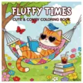 Primo piano della copertina di un libro da colorare con gatti e illustrazioni vivaci. - Stile Fluffy Times (MJ18-12) / Confezione da 24