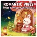 Libro da colorare Romantic Vibes Fuzzy Buddies con simpatici orsetti e conigli - Stile Romantic Vibes (MJ18-17) / Confezione da 24