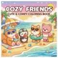 Copertina del libro da colorare Cozy Friends con simpatici animali in spiaggia - Stile Cozy Friends (XY08-11) / Confezione da 24