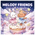 Copertina libro da colorare Melody Friends con coniglietto e orso su un cupcake - Stile Melody Friends (MJ18-2) / Confezione da 24