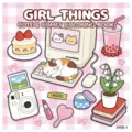 Illustrazione della copertina del libro da colorare kawaii con gatti carini, torta e fotocamera - Stile Girl Things (XY08-3) / Confezione da 24