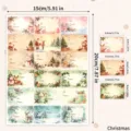 Detalle del producto con dimensiones de las etiquetas de regalo de Navidad ilustradas - Estilo de Ilustración de Navidad