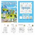 Detailed view showing the DIY foldable vehicle coloring book with twenty unique designs - Vehicles Style (MJ019) / Pack of 20