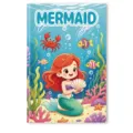 Detailed view of children's cartoon mermaid coloring book featuring cute sea animals - 12x18cm / Mermaid