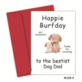 Biglietto d'auguri divertente per il papà del cane con cuccioli e busta rossa. - Stile Cane Carino(MJ20-F)