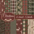 Premium 6x6 Zoll Weihnachts-Bastelpapier-Set mit 12 Blättern festlichen Scrapbooking-Mustern - XY11-圣诞素材纸C款 / 12 Blatt