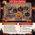 Halloween raamstickers met pompoenen en vleermuizen elektrostatisch in verschillende maten - Klein 40x75cm