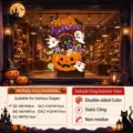Halloween pumpkin and black cat static cling window sticker in various sizes - Small Size 40*58CM / RHWSJUV-023 (Static Glue-Free)