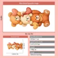 Three cute cartoon bears holding hearts self-adhesive wall stickers for home decor - 30x55cm (DRHQRJ-058)