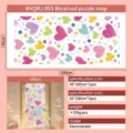Colorful rainbow heart pattern static window film sticker for holiday window decoration - 炫彩爱心款式(RHQRJ-055) / 45*100cm