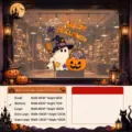 Electrostatic ghost and pumpkin Halloween window stickers in various sizes for shop decor - Ghost and Pumpkin Style(RHWSJUV-057A) / Small 40*50CM