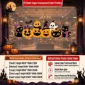 Halloween static window sticker featuring cute black cats and pumpkins for festive decor - Multicolor (RHWSJUV-015) / Small 40*123CM