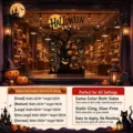 Halloween spooky ghost tree and pumpkin static cling window sticker for festive store decor - RHWSJUV-041 (Static Cling) / Small 40x60cm