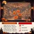 Halloween pumpkin and spider electrostatic window sticker for festive glass decoration - Style A (Static Cling) / Small 40*67CM