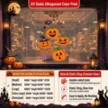 Spooky Halloween pumpkin and spider electrostatic window stickers for festive shop displays - Style B (Static Cling) / Small 40*67CM