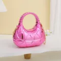 Sac de soirée géométrique en acrylique rose pour femme, sac bandoulière brillant. - Rose