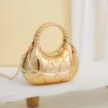 Sac de soirée géométrique doré pour femme, élégant sac à main en acrylique de mode. - Or