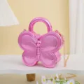 Sac de soirée papillon rose en acrylique, mini sac bandoulière élégant avec chaîne. - Rose