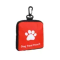 Pochette de friandises pour chien rouge portable sac d'entrainement avec fermeture eclair crochet. - Rouge