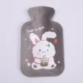 Gray plush hot water bag cute cartoon rabbit design winter hand warmer portable warm belly bag - Coffee - Small - Strawberry Rabbit