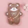 Mignonne bouillotte en peluche ours brun, pochette chauffe-main douce pour l'hiver - Style velours Lisi [ours marron pâte de haricot]