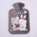 Cute plush hot water bag mini winter hand warmer portable cartoon belly warmer water bottle - Grey - Large Bear, Rabbit & Sister Bear