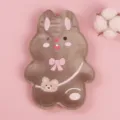 Jolie bouillotte en peluche dessin animé chauffe-mains design lapin doux tissu confortable - Style velours Lis (lapin marron pâte de haricots)