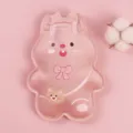 Cute plush hot water bag pink cartoon water injection hand warmer winter cozy soft pouch - Lisi Velvet Style [Cherry Blossom Pink Rabbit]