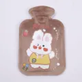 Brown Plush Hot Water Bag Cute Cartoon Rabbit Print Mini Hand Warmer for Winter Warmth - Coffee - Large Love You Bunny