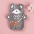 Cute grey bear plush hot water bag cute hand warmer winter cozy heating bag portable - Lisi Velvet Style [Space Grey Bear]