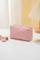 Pink corduroy cosmetic bag, large capacity portable toiletry pouch and stylish storage bag. - L / Pink