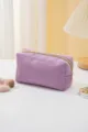Purple corduroy makeup bag, large capacity portable toiletry bag and stylish pencil case. - L / Purple