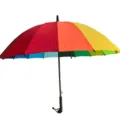 Parapluie long arc-en-ciel 16K coloré avec des panneaux multicolores vibrants pour la pluie. - Pongé