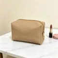 Kaffeebraune PU Leder Kosmetiktasche, große Kapazität Reißverschluss Make-up Organizer. - 18x8x10 / Kaffeebraun
