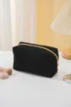 Black corduroy cosmetic bag minimalist makeup pouch portable toiletry storage bag for daily use - L / Black