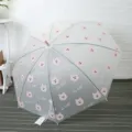 Parapluie long transparent avec motif d'ours mignon, élégant et pratique pour l'utilisation quotidienne. - Petit Lapin Rose