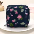 Sac de rangement portable pour serviettes hygiéniques mignon flamant rose pour femme. - Flamant Marine