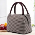 Sac a dejeuner isotherme raye sac cabas thermique pour travail ecole pique-nique. - Rayure Café
