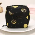Sac de rangement noir imprimé citron, jolie pochette hygiénique et petite trousse de maquillage. - Noir Citron