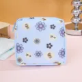 Joli sac de rangement portable à imprimer fleur d'abeille de dessin animé, pochette cosmétique - Abeille orchidée
