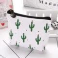 Porte-monnaie en toile mignonne avec motif de cactus vert, petite pochette zippée pour clés. - Cactus Multiples