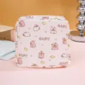 Sac de rangement pour serviettes hygiéniques capybara rose trousse de maquillage chic - Style Capybara