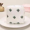 Cute cartoon sanitary napkin storage bag, large capacity portable period pouch for women. - White Cactus